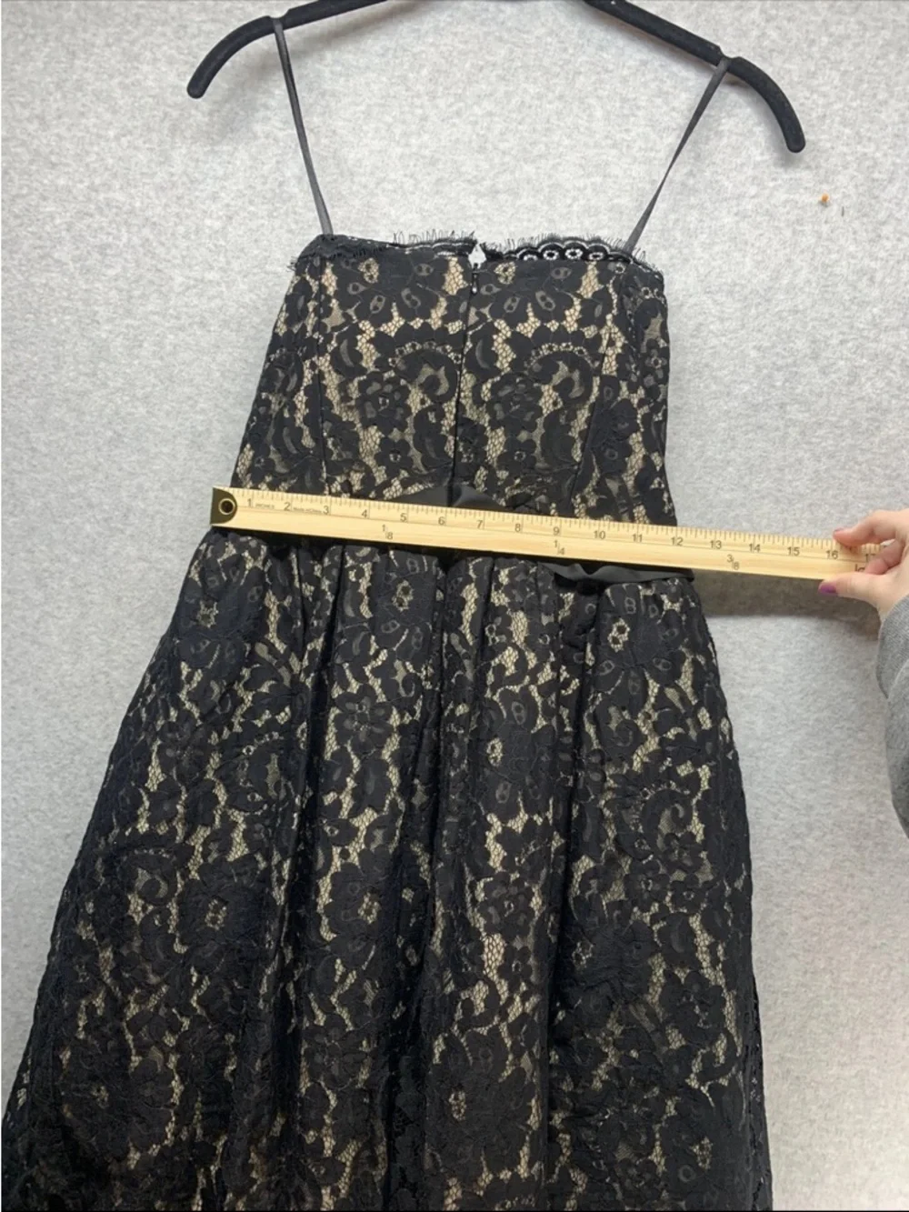 Robert Rodriguez Black Lace Strapless Mini Dress with Nude Lining - Picture 6 of 8